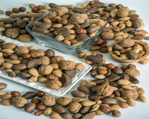 Assorted seeds and nuts for healthy diet