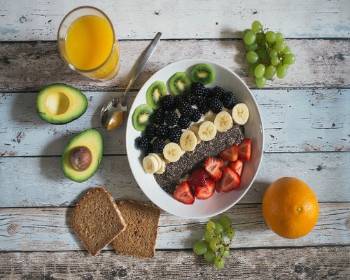 Chia seeds in a wooden bowl